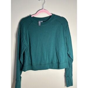 Sweaty Betty London Blue Tonal‎ Embroidered Knit Top Women's XS